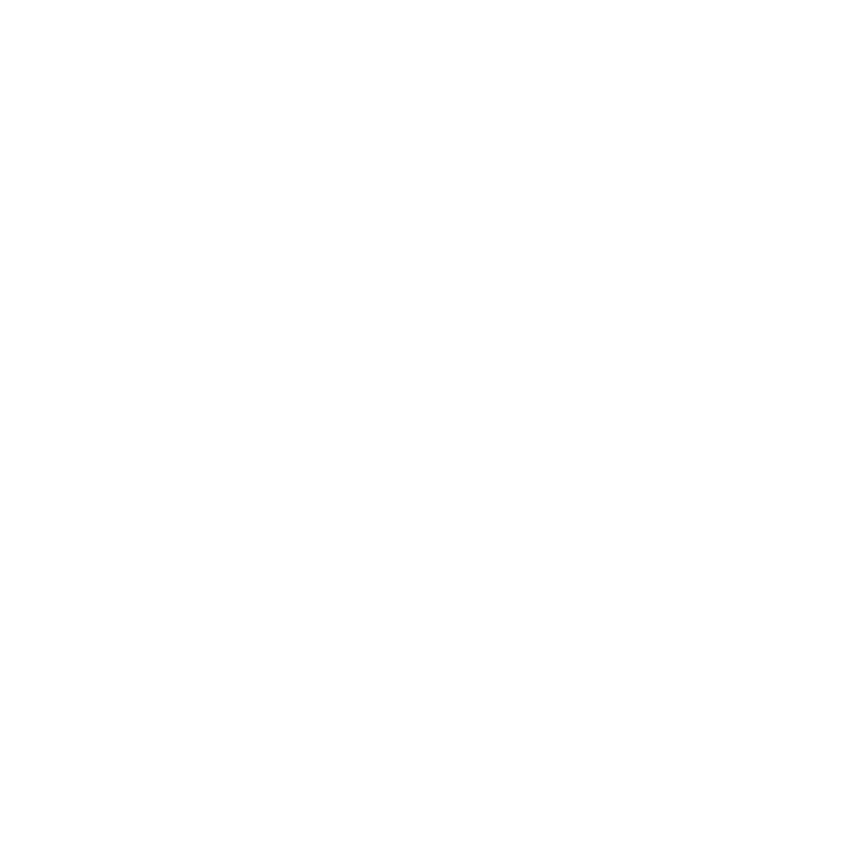 A right-handed coordinate system with mutually perpendicular x-, y-, and z-axes